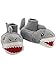 Yankee Toy Box Plush Shark Fish Toddler Boys Girls Sock Top Slippers (9-10 M US Toddler, Shark Grey)