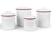 Crow Canyon Home Enamelware Canister Set, 4 piece, Vintage White/Red