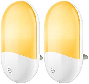 LED Night Light, Vlio [2 Pack] Night Lights Plug in Wall with Dusk to Dawn Photocell Sensor, Warm White Plug in Night Lighting for Kids, Baby Room, Bedroom, Stairs, Hallway, etc