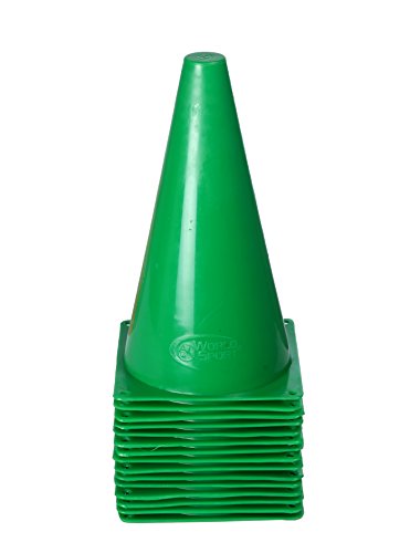World sport set of 15 green nine inch cones
