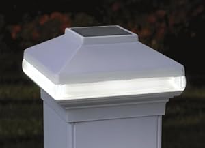 white solar caps for deck posts