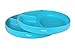 Bakerpan Silicone Toddler Plate with Suction Base, 3 Sections, Set of 2 (Blue)