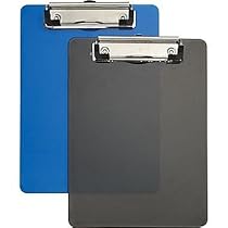 Staples&reg; Plastic Memo Clipboards, Black & Blue, 2/Pack, 6