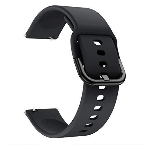 Sports Soft Silicone Replacement Band Strap for Samsung Galaxy Watch active - Chartsea Samsung Accessories (Black)
