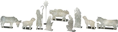 Primitives by Kathy Christmas 10-Piece Tin Nativity Scene Set, Piece