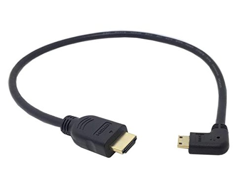 System-S 90° Angled Angle Mini HDMI to Standard HDMI Cable 50 cm
