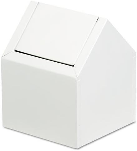 Hospital Specialty 2201 Sanitary Napkin Floor Receptacle, Double Entry Swing Top, Metal, White