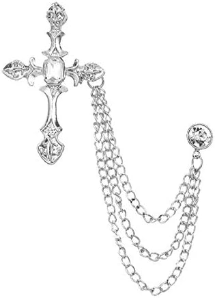 Amazon Liroyal 女性ブローチ メンズブローチ レトロブローチ スーツチェーン クロスブローチ アクセサリー Silver ブローチ 通販