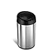 NINESTARS DZT-40-8 Automatic Touchless Infrared Motion Sensor Trash Can, 11 Gal 40L, Stainless Steel Base (Round, Black Lid)