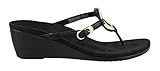 Vionic Women's Orchid Arch Support Thong Wedge Sandal Black 9 M US