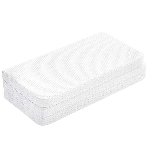 UBBCARE Pack and Play Mattress, Memory Foam Crib Mattress, Fitted Tri-Fold 38 X 26 Inches Play Yard Mattress, Washable…