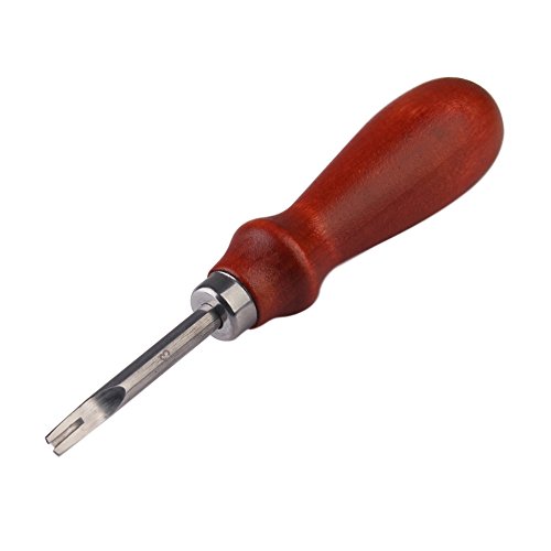 Awakingdemi Craftool Keen Edge Beveler Size 3 Belt Making Leather Tool Leathercraft DIY Leather Craft Edge Skiving Beveling Tool with Wood Handle 1.2mm
