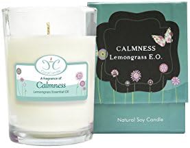 Nice Products Aromatherapy Soy Candle, Pure Essential Oil Lemongrass, Uplifting, Strong Scented, Stress Reliever, Greeting Card Included