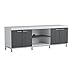 Monarch Specialties White/Grey Hollow-Core TV Console, 60-Inch
