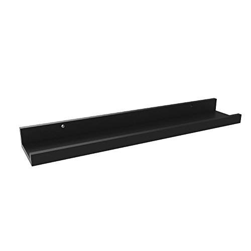 Anfan Wall Mounted Floating Ledge Shelf for Picture Frames Book Display in Bedroom, Living Room, Bathroom, Kitchen and Office (60CM, Black)