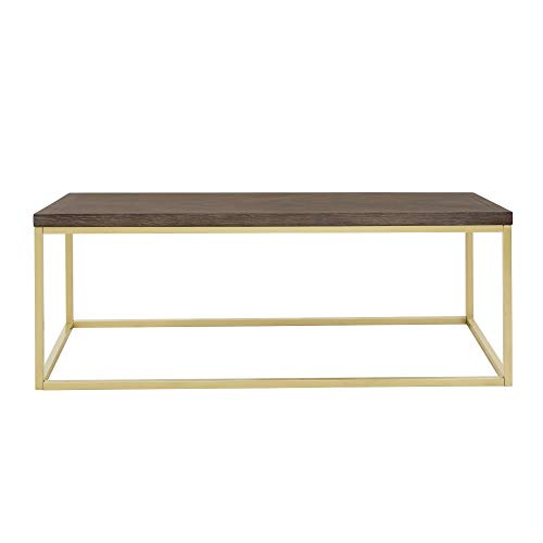 Nathan James Doxa Modern Industrial Coffee Table Wood in Herringbone