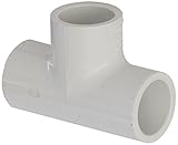 Spears 401 Series PVC Pipe Fitting, Tee, Schedule 40, White, 1/2