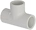 Spears 401 Series PVC Pipe Fitting, Tee, Schedule 40, White, 1/2