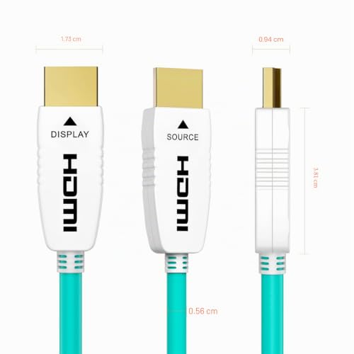 RUIPRO HDMI 2.1 Cable 8K 15M Fiber Optic Ultra High Speed 48Gbps, Supports 8K@60Hz, 4K@120Hz, Dynamic HDR, eARC, HDCP 2.2, Compatible with PS5, Xbox, TV, Projector, Monitor, Home Cinema