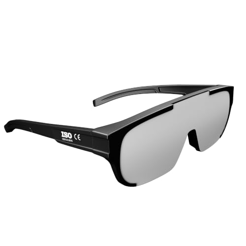 Approved Solar Eclipse Glasses, Fit-Over Oversize Overlapping for Prescription Glasses, ISO 12312-2:2015 Certified, CE EPI Cat II