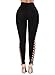 Astylish Womens Crisscross Cutout Sides High Waist Sports Leggings Workout Yoga Pants Black X-Large
