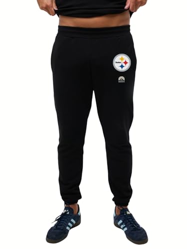 OOSC Mens Pittsburgh Steelers Sweatpants, Black, L EU