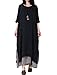 Mordenmiss Women's Summer Two Layers Maxi Dresses (Medium, Short Sleeves Black)