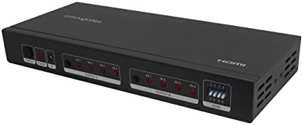 OMNIGATES HDMI Matrix Switch 4x2, HDMI Switch 4K Splitter 4 in 2 Out with EDID Selector and IR Remote Control, Support 4Kx2K, HD, Ultra HD, 3D, 1080P for Xbox PS4 TV Fire Stick Blu-Ray Player etc