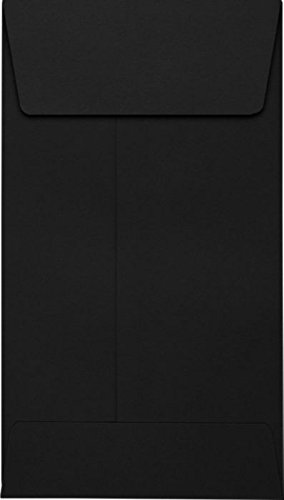 #5 1/2 Coin Envelopes (3 1/8 x 5 1/2) - Midnight Black (500 Qty.) | Perfect for storing Small Parts, Coins, Jewelry, Stamps, Seeds, Small Electronic Parts and so much more! | LUX-512CO-B-500