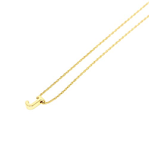 Me Plus Petite Initial Letter Alphabet Pendant Charm Gold Dipped Necklace Gold Silver Rosegold (23 Letters) (J - Gold)