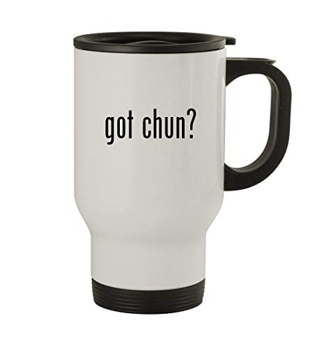 got chun? - 14oz Sturdy Stainless Steel Travel Mug, White
