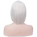 Short Bob Wig Silver Grey Hair Wigs with Bangs Cute Straight Synthetic Wig Natural As Real Hair with Wig Cap BU027S