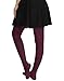 HDE Womens Solid Gradient Color Stockings Opaque Microfiber Footed Tights,XS-M,Maroon
