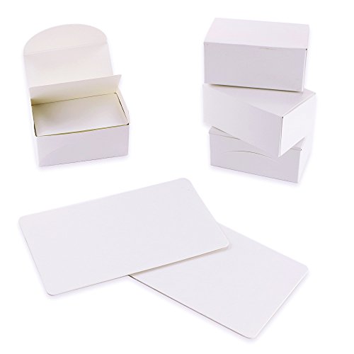 Weoxpr 400pcs White Blank Kraft Note Paper Business Cards Vocabulary Word Card Message Card DIY Gift Card Blank Paper Tags - Thumbnail 2