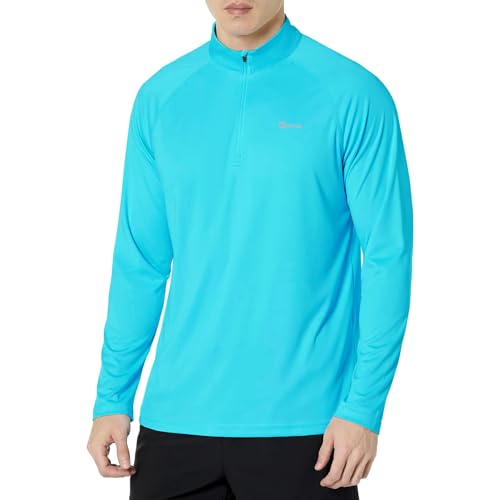 SG Edge Men’s UPF 50+ Rash Guard 1/4 Zip Up Swim Shirt Long Sleeve Moisture Wic…