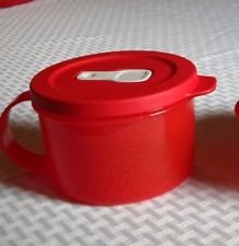 Tupperware Crystalwave Soup Mug Holiday Red 2 Cup