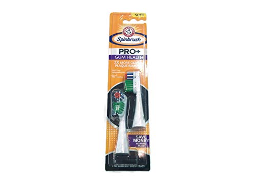 Arm & Hammer Spinbrush Pro+ Gum Health Battery Toothbrush Refills, Soft,2 Count