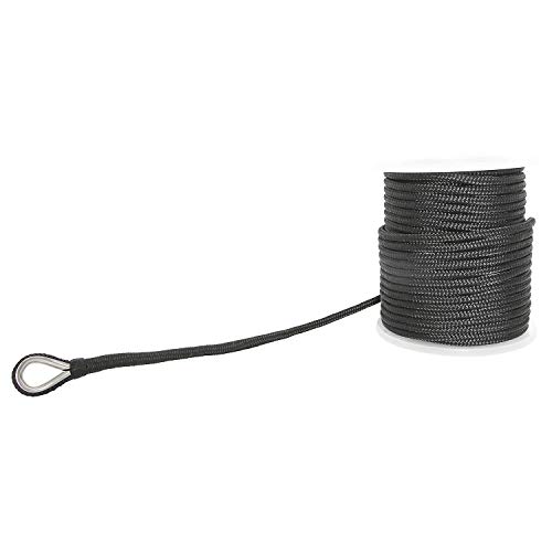 image for NovelBee 1/2 Inch X 200 Feet Double Braid Nylon Anchor Line with Stain