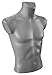 Male Torso Dress Form Mannequin Bust Display Grey Color, Size Medium (5027)