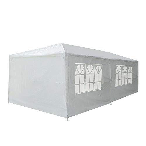 AyaMastro Outdoor 10' x 20' White Gazebo Canopy Garden Shelter Party Wedding Tent w/Removeable Sidewall with Ebook - Thumbnail 2