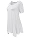 BELAROI Womens Basic Solid Loose Fit Short Sleeve Tunic T Shirt (3X, White)