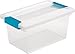 Sterilite Medium Clip Box Stackable Storage Bin with Latching Lid for Home, Office, School, Organize Paper, Notebooks, Crafts, Clear Lid, Base, 1-Pack