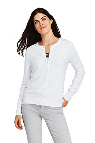 Lands' End Womens Cardigan Sweater | Supima Cotton Cardigan Sweater for Women White