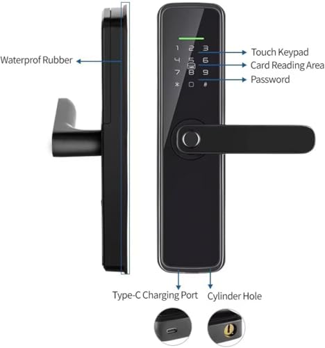 Smart Lock,WiFi and Bluetooth 2-in-1 Fingerprint Door Lock with Keypad, GCC Version,App Control, Keyless Entry for Room, Garage, Office, Apartment