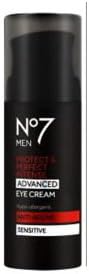 Boots No7 MEN Protect & Perfect Intense ADVANCED EYE CREAM ANTI-AGEING Sensitive 15ml-Visibly Improves Deep Lines and Wrinkles. FOR YOUNGER LOOKING SKIN IN JUST 2 WEEKS