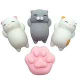 4PCS Kawaii Squishy Toys Cute Cats And Paw, Mini Animal Seals Healing Toys Squishy Stress Reliever Toy for Kids Adults