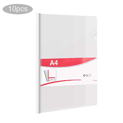Nifera 10 Pcs Transparent Folder Resume Presentation File Folders Report Cover with Sliding Bar Manager Binder for A4 Size Paper