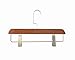 Beech Wooden Pant Skirt Hangers with 2-Adjustable Clips, Retro Finish, 3 Pack