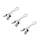 ChineOn Short Flat Micro USB Sync Data Charger Cable for Galaxy S4 i9500 S3 i9300 S2 S(Pack of 3: White)