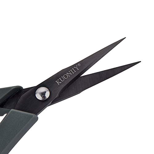 KUONIIY Micro-Tip Scissors,6 Inch Pointed Comfort-Grip Handles Sharp Titanium Blades, 4-Pack